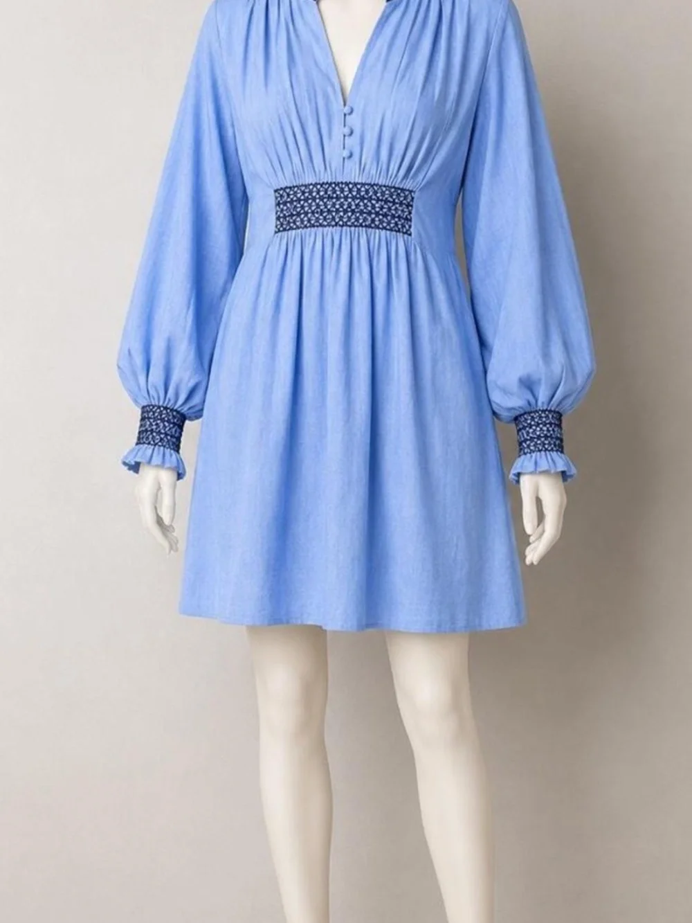 Tuckernuck Chambray Embroidered Aubury Dress